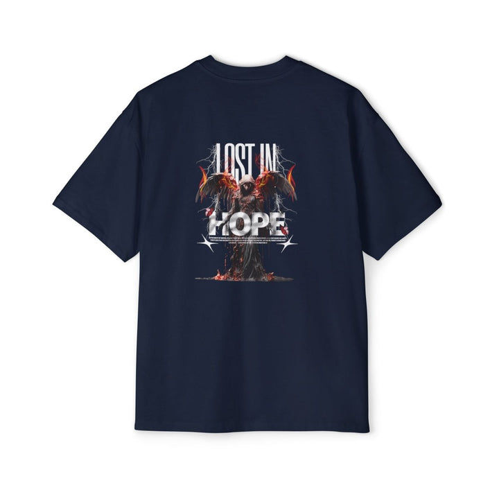 Heavy Oversized Tee - 'Lost in Hope' Graphic T-Shirt for Comfort and Style - S - Midnight Blue - Heavy Oversized Tee - 'Lost in Hope' Graphic T-Shirt for Comfort and Style - Tatoo Tee