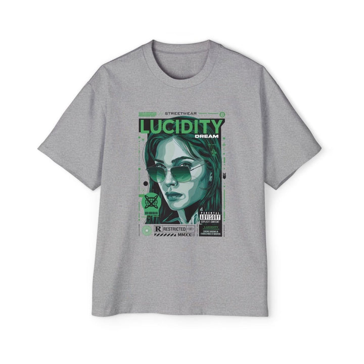 Heavy Oversized Tee - Lucidity Dream Graphic Streetwear T-Shirt - Athletic Heather - S - Heavy Oversized Tee - Lucidity Dream Graphic Streetwear T-Shirt - Tatoo Tee