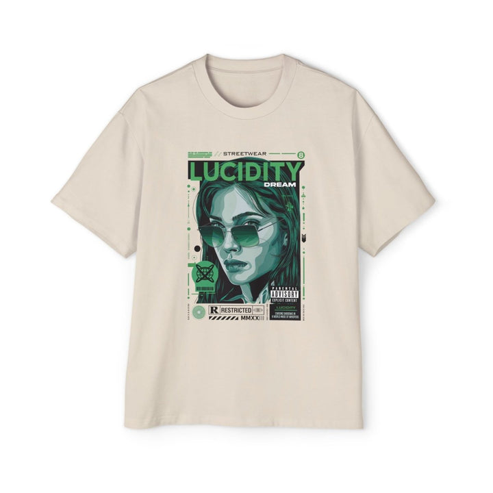 Heavy Oversized Tee - Lucidity Dream Graphic Streetwear T-Shirt - Ecru - S - Heavy Oversized Tee - Lucidity Dream Graphic Streetwear T-Shirt - Tatoo Tee