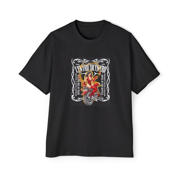 Heavy Oversized Tee - Lynyrd Skynyrd Motorcycle Graphic Shirt - S - Black - Heavy Oversized Tee - Lynyrd Skynyrd Motorcycle Graphic Shirt - Tatoo Tee