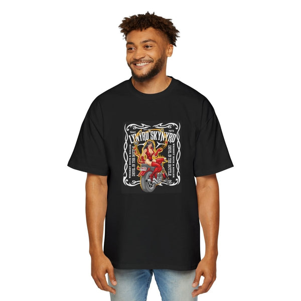 Heavy Oversized Tee - Lynyrd Skynyrd Motorcycle Graphic Shirt - S - Black - Heavy Oversized Tee - Lynyrd Skynyrd Motorcycle Graphic Shirt - Tatoo Tee