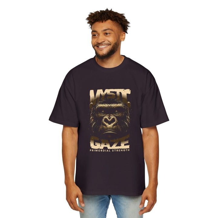 Heavy Oversized Tee - 'Mighty Gaze' Primordial Strength Graphic Tee - Plum - L - Heavy Oversized Tee - 'Mighty Gaze' Primordial Strength Graphic Tee - Tatoo Tee