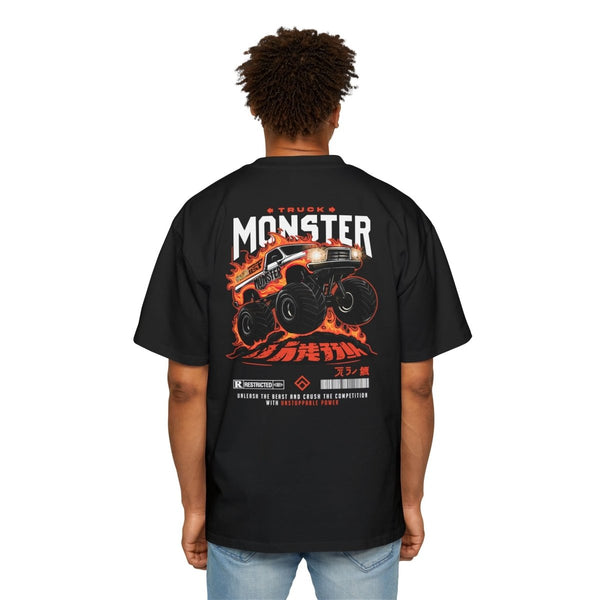 Heavy Oversized Tee - Monster Truck Graphic - Perfect for Car Lovers - S - Black - Heavy Oversized Tee - Monster Truck Graphic - Perfect for Car Lovers - Tatoo Tee