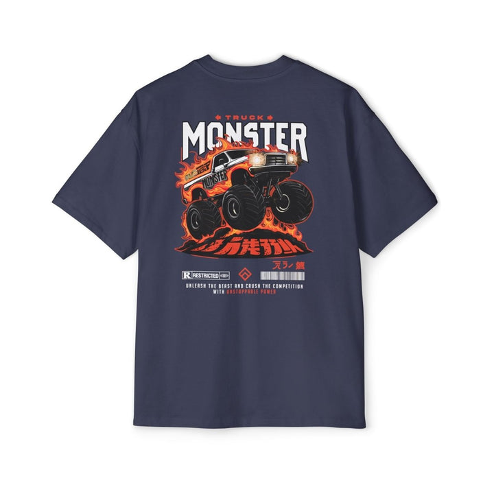 Heavy Oversized Tee - Monster Truck Graphic - Perfect for Car Lovers - S - Midnight Blue - Heavy Oversized Tee - Monster Truck Graphic - Perfect for Car Lovers - Tatoo Tee