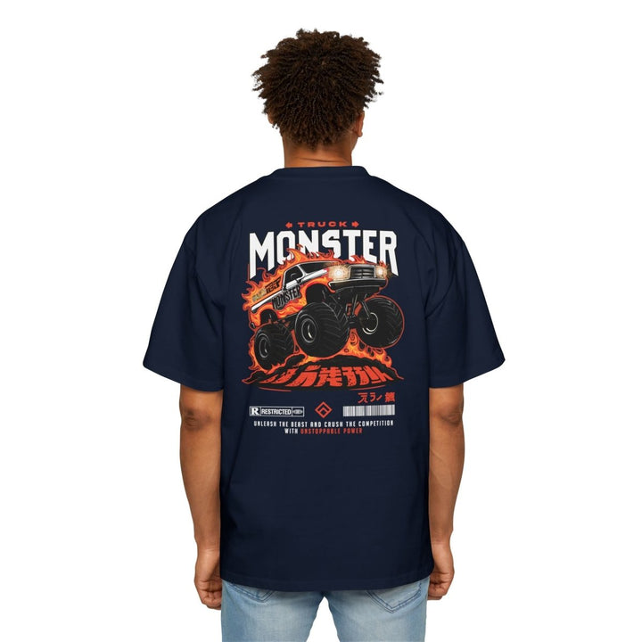 Heavy Oversized Tee - Monster Truck Graphic - Perfect for Car Lovers - S - Midnight Blue - Heavy Oversized Tee - Monster Truck Graphic - Perfect for Car Lovers - Tatoo Tee