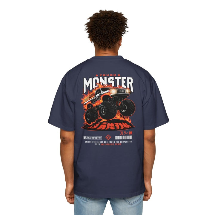 Heavy Oversized Tee - Monster Truck Graphic - Perfect for Car Lovers - S - Midnight Blue - Heavy Oversized Tee - Monster Truck Graphic - Perfect for Car Lovers - Tatoo Tee