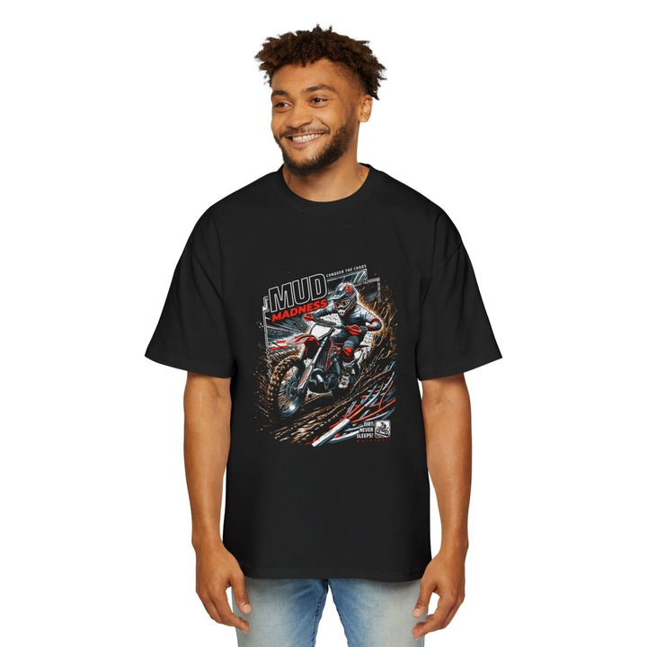 Heavy Oversized Tee - Mud Madness Graphic T-Shirt for Off - Road Enthusiasts - Black - S - Heavy Oversized Tee - Mud Madness Graphic T-Shirt for Off - Road Enthusiasts - Tatoo Tee