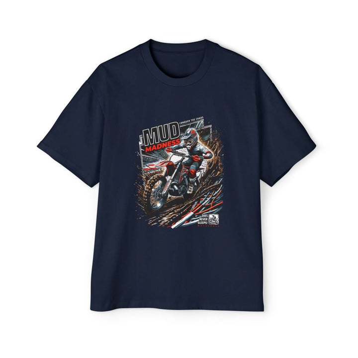 Heavy Oversized Tee - Mud Madness Graphic T-Shirt for Off - Road Enthusiasts - Navy - S - Heavy Oversized Tee - Mud Madness Graphic T-Shirt for Off - Road Enthusiasts - Tatoo Tee