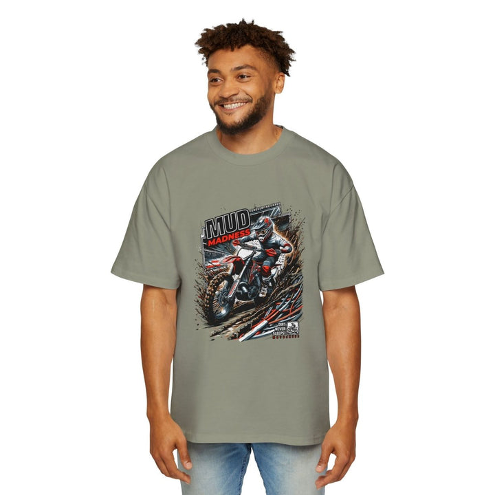 Heavy Oversized Tee - Mud Madness Graphic T-Shirt for Off - Road Enthusiasts - Plum - L - Heavy Oversized Tee - Mud Madness Graphic T-Shirt for Off - Road Enthusiasts - Tatoo Tee