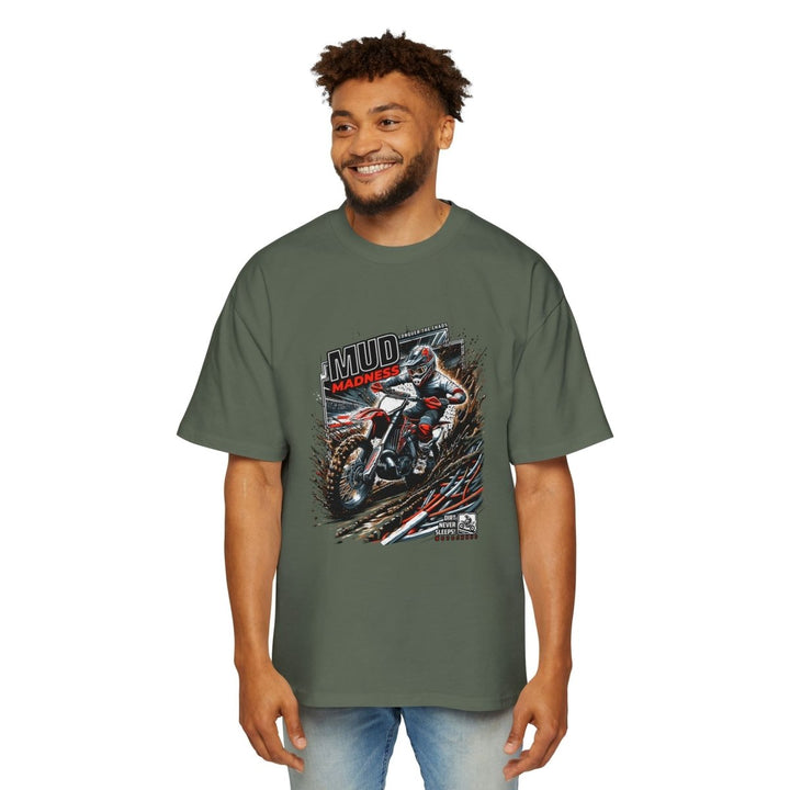 Heavy Oversized Tee - Mud Madness Graphic T-Shirt for Off - Road Enthusiasts - Plum - L - Heavy Oversized Tee - Mud Madness Graphic T-Shirt for Off - Road Enthusiasts - Tatoo Tee