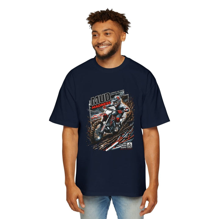 Heavy Oversized Tee - Mud Madness Graphic T-Shirt for Off - Road Enthusiasts - Plum - L - Heavy Oversized Tee - Mud Madness Graphic T-Shirt for Off - Road Enthusiasts - Tatoo Tee
