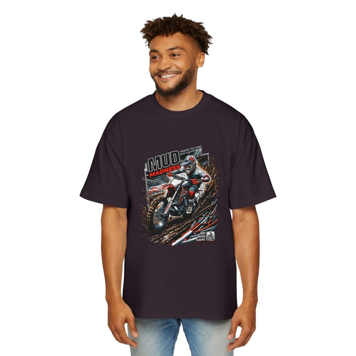 Heavy Oversized Tee - Mud Madness Graphic T-Shirt for Off - Road Enthusiasts - Plum - L - Heavy Oversized Tee - Mud Madness Graphic T-Shirt for Off - Road Enthusiasts - Tatoo Tee