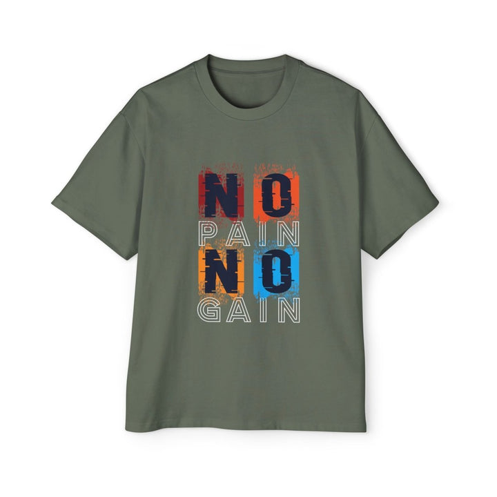 Heavy Oversized Tee - No Pain No Gain Fitness Shirt - Cypress - S - Heavy Oversized Tee - No Pain No Gain Fitness Shirt - Tatoo Tee
