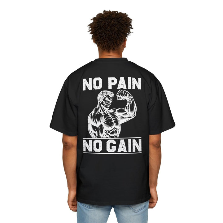 Heavy Oversized Tee - No Pain No Gain Fitness Shirt - Midnight Blue - S - Heavy Oversized Tee - No Pain No Gain Fitness Shirt - Tatoo Tee