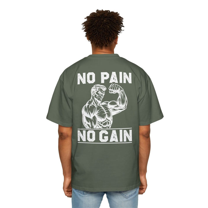 Heavy Oversized Tee - No Pain No Gain Fitness Shirt - Midnight Blue - S - Heavy Oversized Tee - No Pain No Gain Fitness Shirt - Tatoo Tee