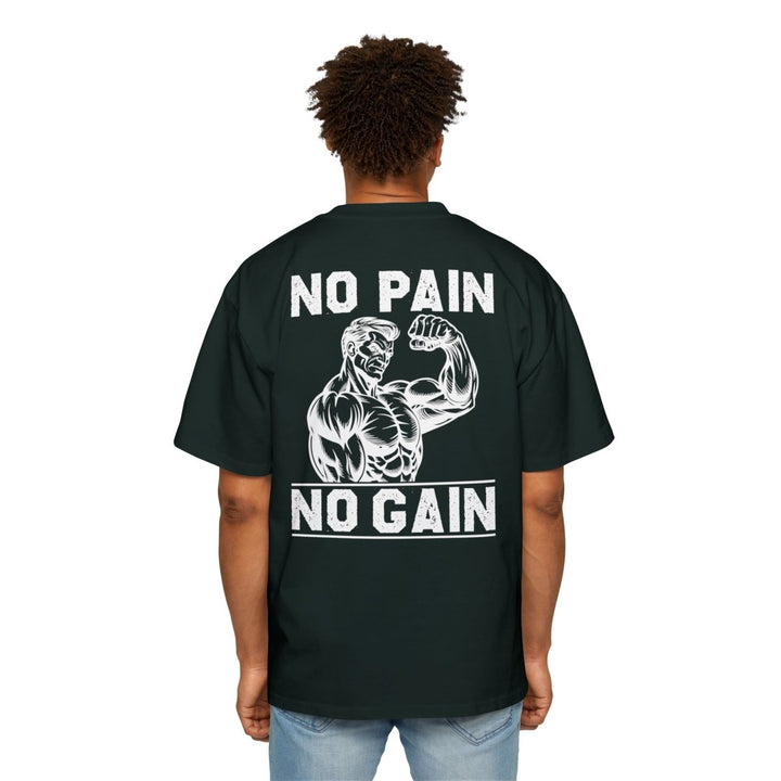Heavy Oversized Tee - No Pain No Gain Fitness Shirt - Midnight Blue - S - Heavy Oversized Tee - No Pain No Gain Fitness Shirt - Tatoo Tee