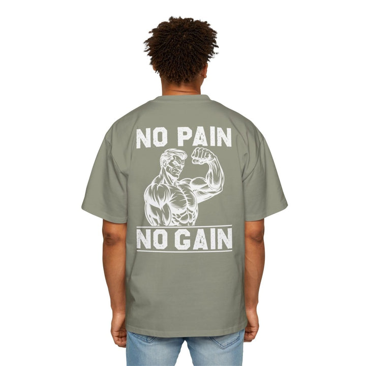 Heavy Oversized Tee - No Pain No Gain Fitness Shirt - Midnight Blue - S - Heavy Oversized Tee - No Pain No Gain Fitness Shirt - Tatoo Tee