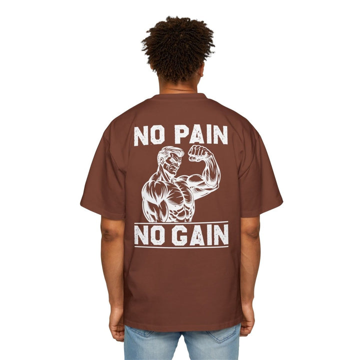 Heavy Oversized Tee - No Pain No Gain Fitness Shirt - Midnight Blue - S - Heavy Oversized Tee - No Pain No Gain Fitness Shirt - Tatoo Tee