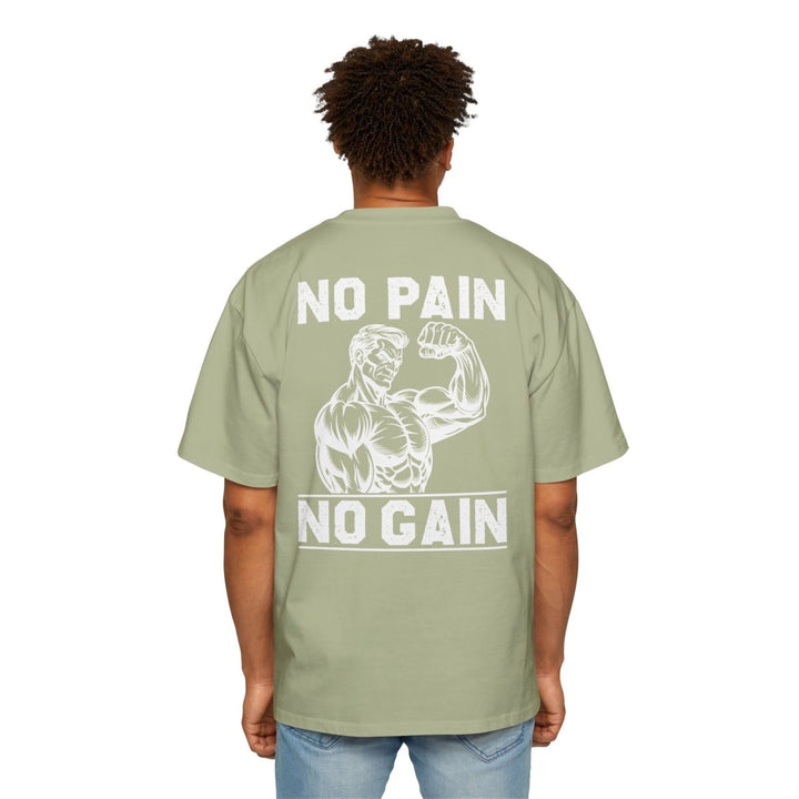 Heavy Oversized Tee - No Pain No Gain Fitness Shirt - Midnight Blue - S - Heavy Oversized Tee - No Pain No Gain Fitness Shirt - Tatoo Tee