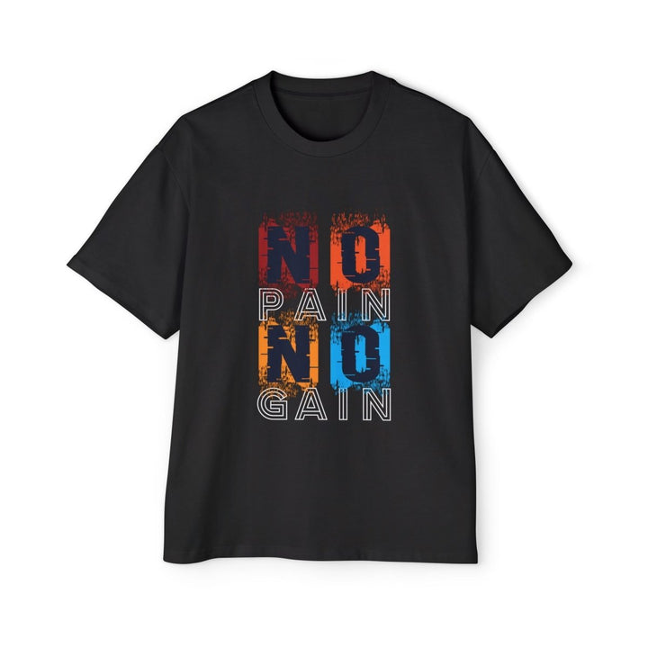 Heavy Oversized Tee - No Pain No Gain Fitness Shirt - Plum - L - Heavy Oversized Tee - No Pain No Gain Fitness Shirt - Tatoo Tee