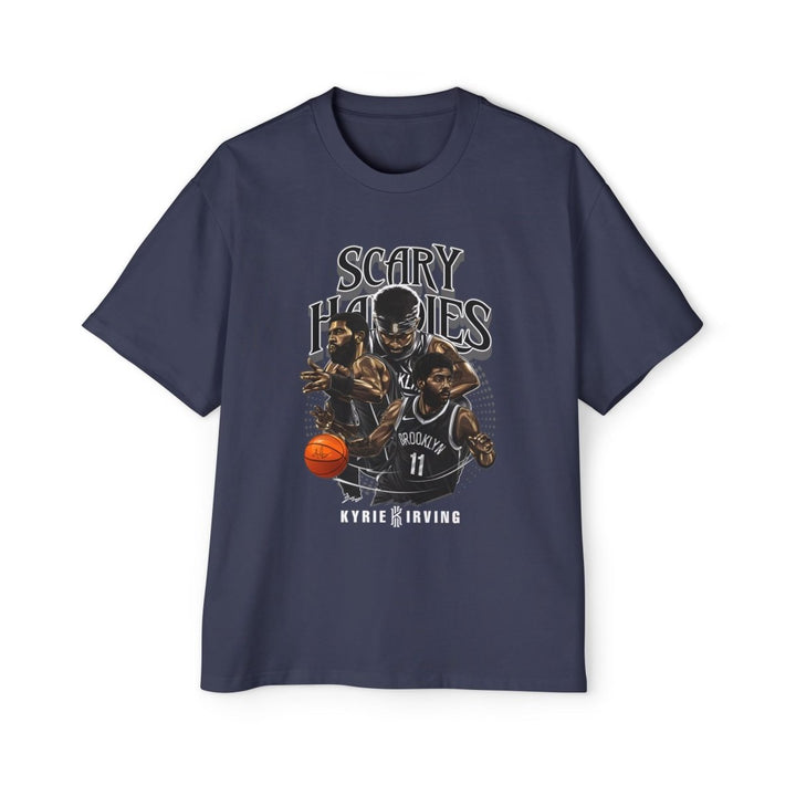Heavy Oversized Tee - Scary Hours Graphic Tee for Basketball Fans - S - Midnight Blue - Heavy Oversized Tee - Scary Hours Graphic Tee for Basketball Fans - Tatoo Tee