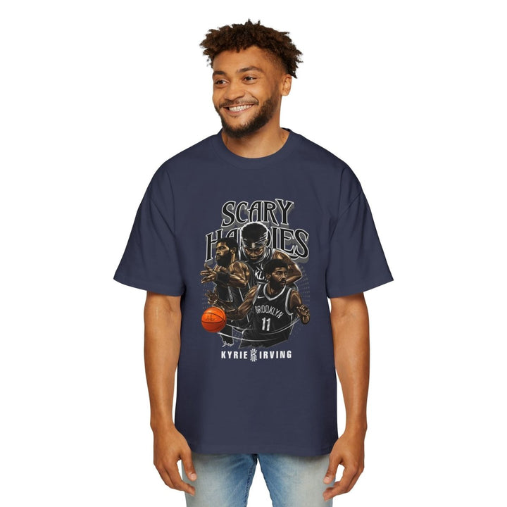 Heavy Oversized Tee - Scary Hours Graphic Tee for Basketball Fans - S - Midnight Blue - Heavy Oversized Tee - Scary Hours Graphic Tee for Basketball Fans - Tatoo Tee