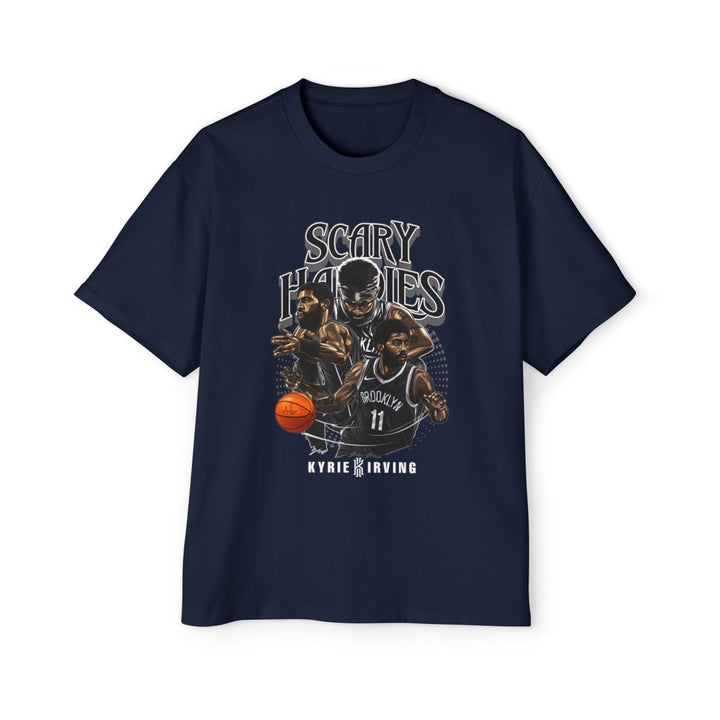 Heavy Oversized Tee - Scary Hours Graphic Tee for Basketball Fans - S - Midnight Blue - Heavy Oversized Tee - Scary Hours Graphic Tee for Basketball Fans - Tatoo Tee
