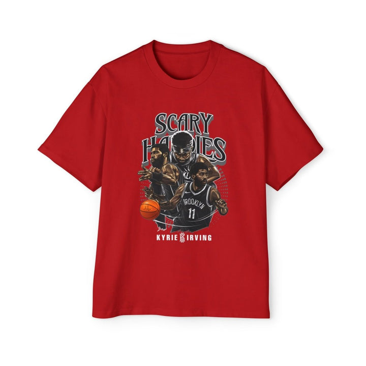 Heavy Oversized Tee - Scary Hours Graphic Tee for Basketball Fans - S - Red - Heavy Oversized Tee - Scary Hours Graphic Tee for Basketball Fans - Tatoo Tee