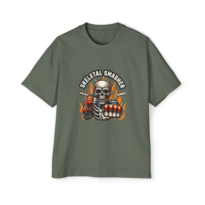Heavy Oversized Tee - 'Skeletal Smasher' MMA Graphic Tee - Cypress - S - Heavy Oversized Tee - 'Skeletal Smasher' MMA Graphic Tee - Tatoo Tee