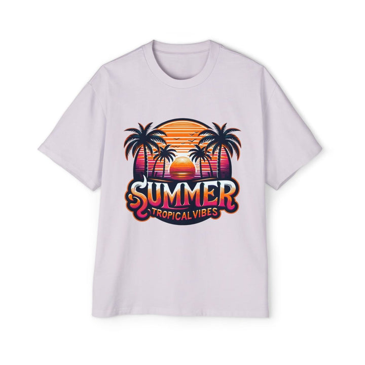 Heavy Oversized Tee - Summer Tropical Vibes Graphic T-Shirt - Orchid - S - Heavy Oversized Tee - Summer Tropical Vibes Graphic T-Shirt - Tatoo Tee