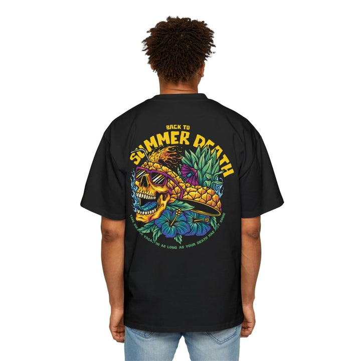 Heavy Oversized Tee - Summer Vibes Skull & Pineapple Graphic Tee - Midnight Blue - S - Heavy Oversized Tee - Summer Vibes Skull & Pineapple Graphic Tee - Tatoo Tee