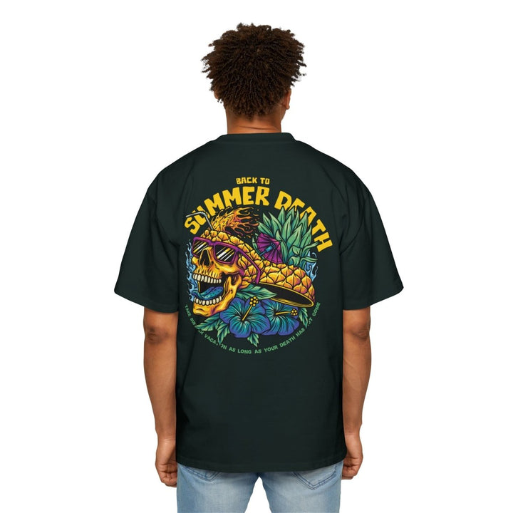 Heavy Oversized Tee - Summer Vibes Skull & Pineapple Graphic Tee - Midnight Blue - S - Heavy Oversized Tee - Summer Vibes Skull & Pineapple Graphic Tee - Tatoo Tee