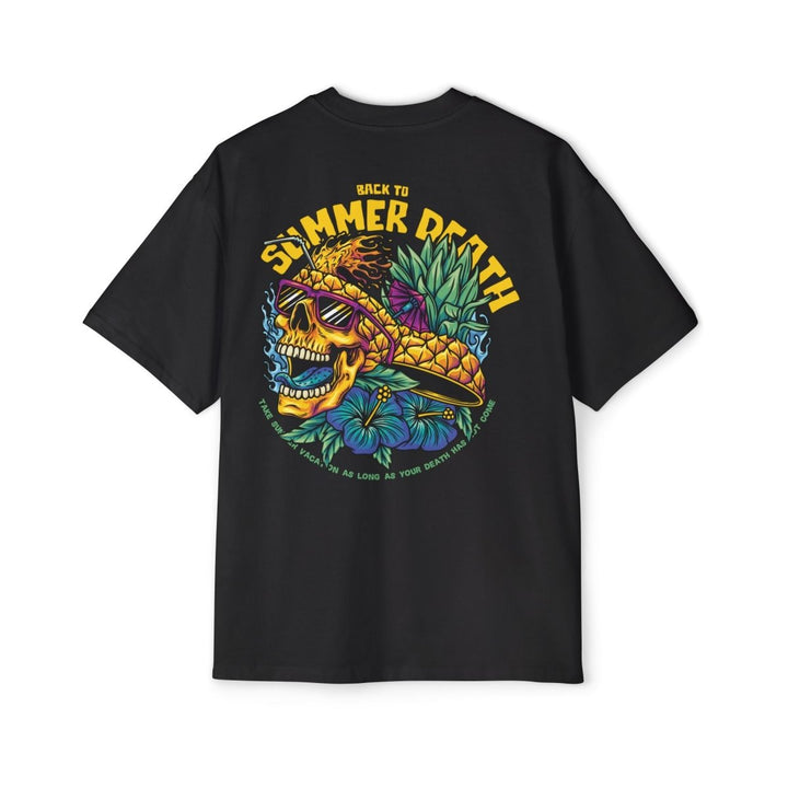 Heavy Oversized Tee - Summer Vibes Skull & Pineapple Graphic Tee - Midnight Blue - S - Heavy Oversized Tee - Summer Vibes Skull & Pineapple Graphic Tee - Tatoo Tee