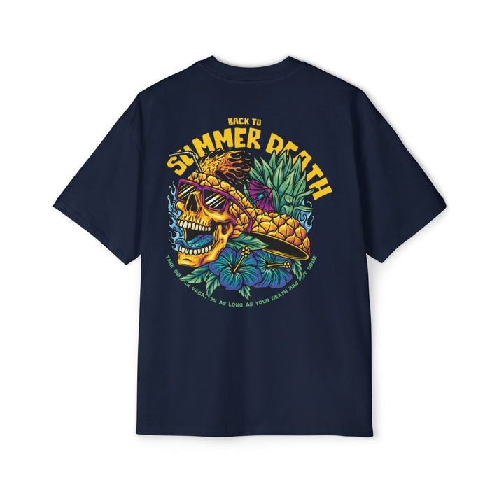 Heavy Oversized Tee - Summer Vibes Skull & Pineapple Graphic Tee - Midnight Blue - S - Heavy Oversized Tee - Summer Vibes Skull & Pineapple Graphic Tee - Tatoo Tee
