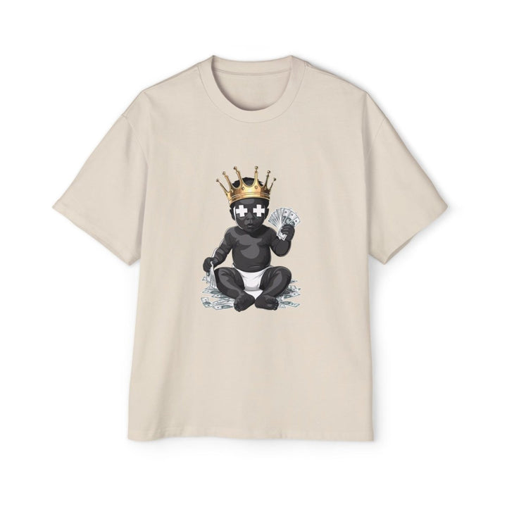 Heavy Oversized Tee - 'Time Is Money' Graphic Tee for Trendy Streetwear Lovers - Ecru - S - Heavy Oversized Tee - 'Time Is Money' Graphic Tee for Trendy Streetwear Lovers - Tatoo Tee