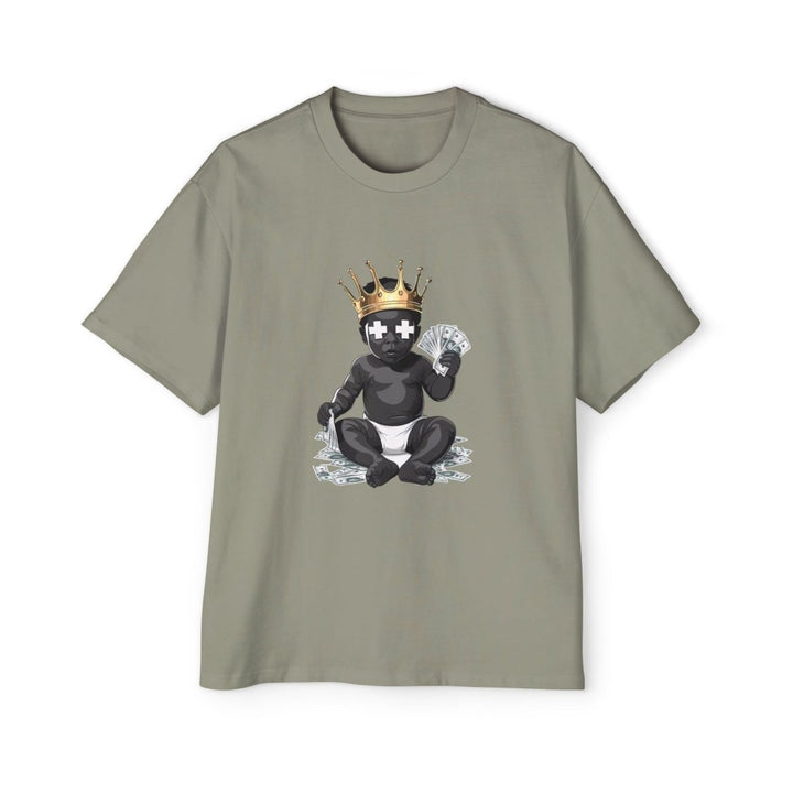 Heavy Oversized Tee - 'Time Is Money' Graphic Tee for Trendy Streetwear Lovers - Eucalyptus - S - Heavy Oversized Tee - 'Time Is Money' Graphic Tee for Trendy Streetwear Lovers - Tatoo Tee