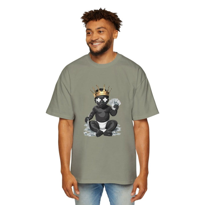 Heavy Oversized Tee - 'Time Is Money' Graphic Tee for Trendy Streetwear Lovers - Plum - L - Heavy Oversized Tee - 'Time Is Money' Graphic Tee for Trendy Streetwear Lovers - Tatoo Tee