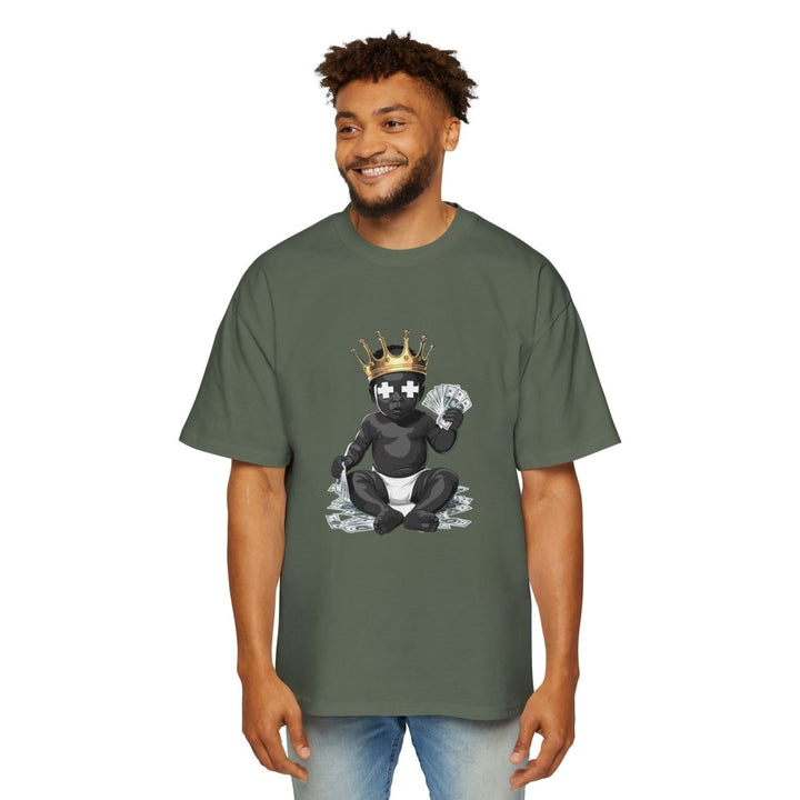 Heavy Oversized Tee - 'Time Is Money' Graphic Tee for Trendy Streetwear Lovers - Plum - L - Heavy Oversized Tee - 'Time Is Money' Graphic Tee for Trendy Streetwear Lovers - Tatoo Tee