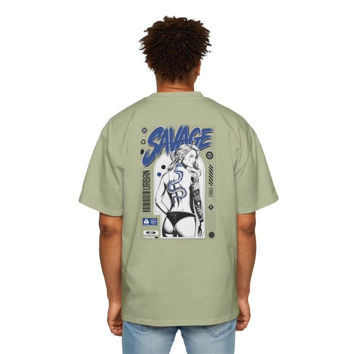 Heavy Oversized Tee with 'SAVAGE' Graphic - Streetwear Vibe - Orchid - S - Heavy Oversized Tee with 'SAVAGE' Graphic - Streetwear Vibe - Tatoo Tee