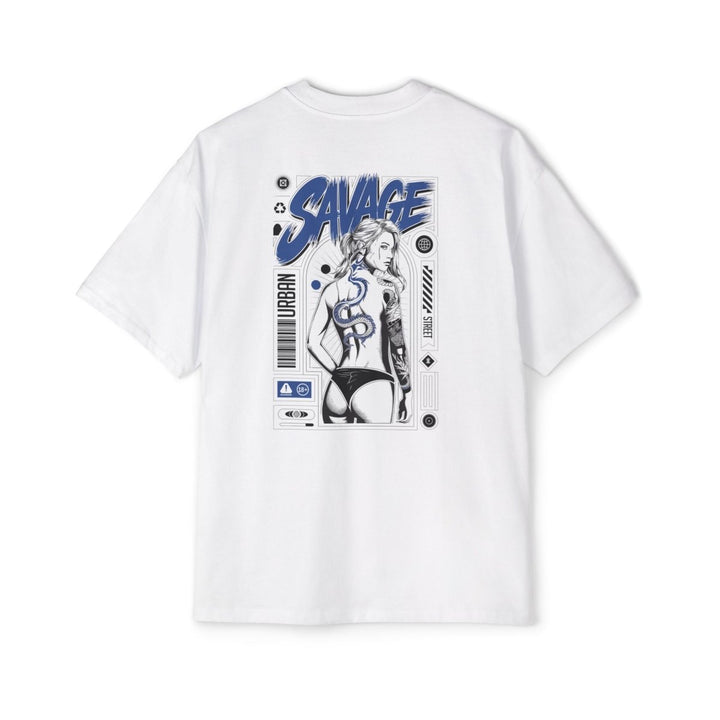 Heavy Oversized Tee with 'SAVAGE' Graphic - Streetwear Vibe - Orchid - S - Heavy Oversized Tee with 'SAVAGE' Graphic - Streetwear Vibe - Tatoo Tee