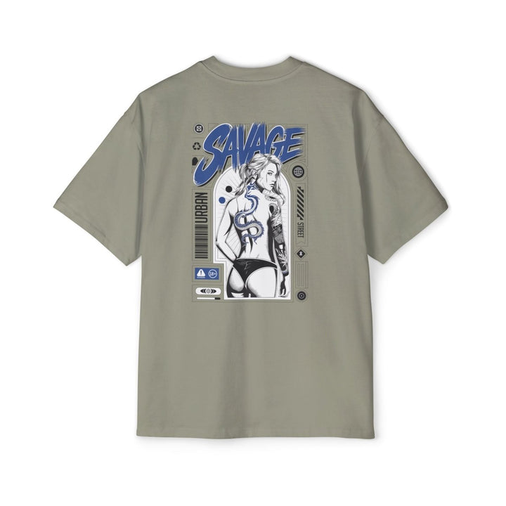 Heavy Oversized Tee with 'SAVAGE' Graphic - Streetwear Vibe - Orchid - S - Heavy Oversized Tee with 'SAVAGE' Graphic - Streetwear Vibe - Tatoo Tee