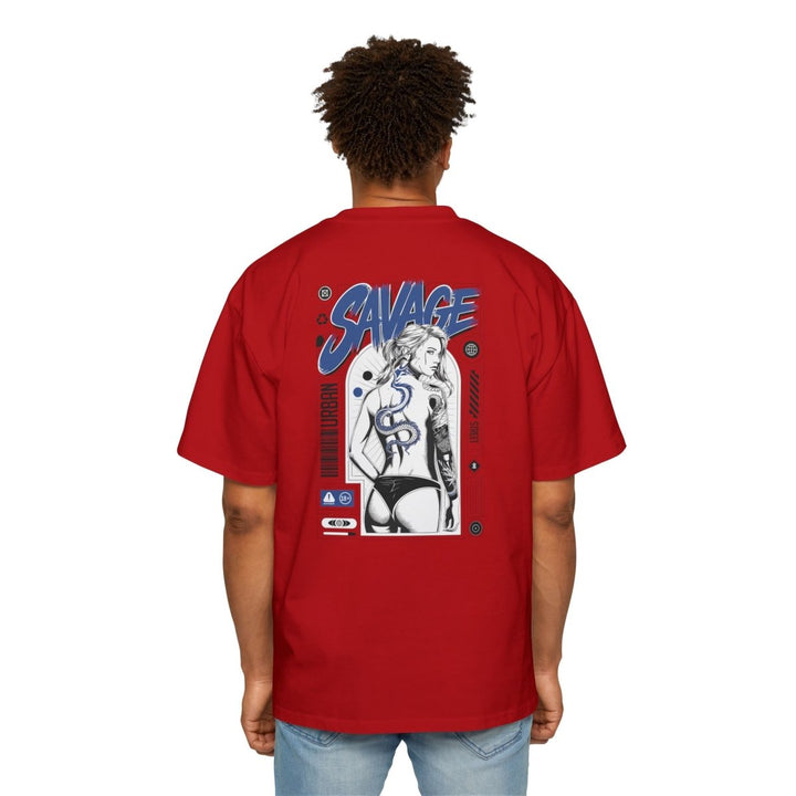 Heavy Oversized Tee with 'SAVAGE' Graphic - Streetwear Vibe - Orchid - S - Heavy Oversized Tee with 'SAVAGE' Graphic - Streetwear Vibe - Tatoo Tee