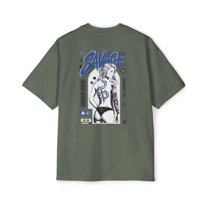 Heavy Oversized Tee with 'SAVAGE' Graphic - Streetwear Vibe - Orchid - S - Heavy Oversized Tee with 'SAVAGE' Graphic - Streetwear Vibe - Tatoo Tee