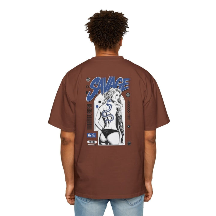 Heavy Oversized Tee with 'SAVAGE' Graphic - Streetwear Vibe - Orchid - S - Heavy Oversized Tee with 'SAVAGE' Graphic - Streetwear Vibe - Tatoo Tee