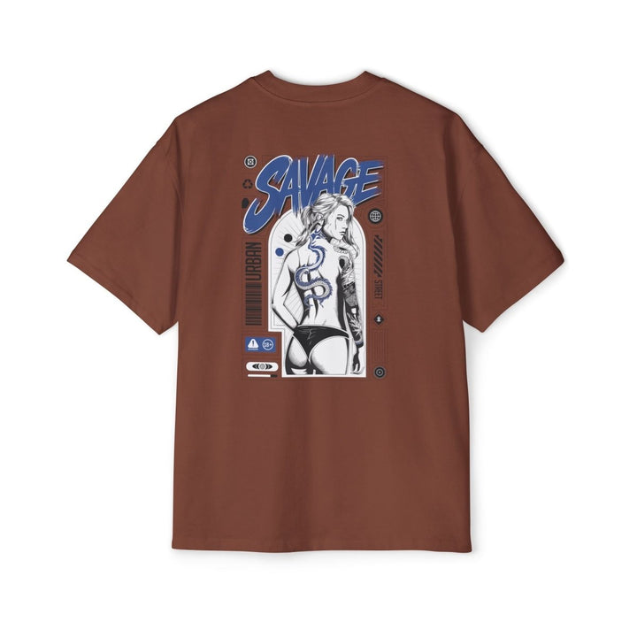 Heavy Oversized Tee with 'SAVAGE' Graphic - Streetwear Vibe - Orchid - S - Heavy Oversized Tee with 'SAVAGE' Graphic - Streetwear Vibe - Tatoo Tee