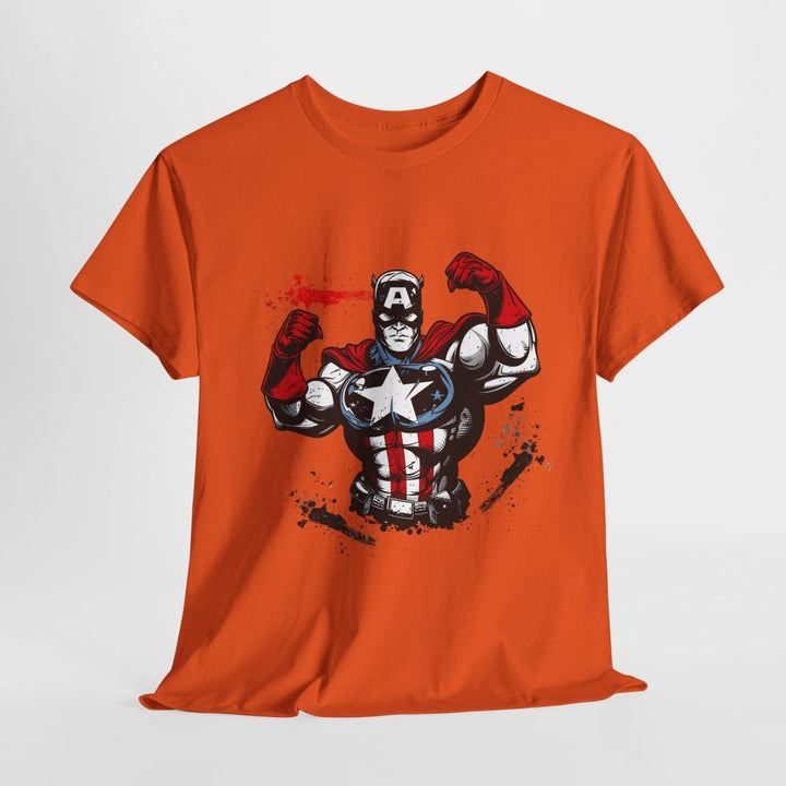 Heroic Unisex Heavy Cotton Tee - Muscular Design for Comic Fans - Royal - S - Heroic Unisex Heavy Cotton Tee - Muscular Design for Comic Fans - Tatoo Tee