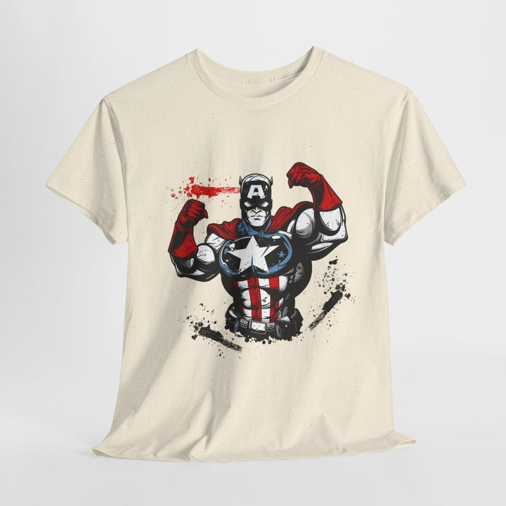 Heroic Unisex Heavy Cotton Tee - Muscular Design for Comic Fans - Royal - S - Heroic Unisex Heavy Cotton Tee - Muscular Design for Comic Fans - Tatoo Tee