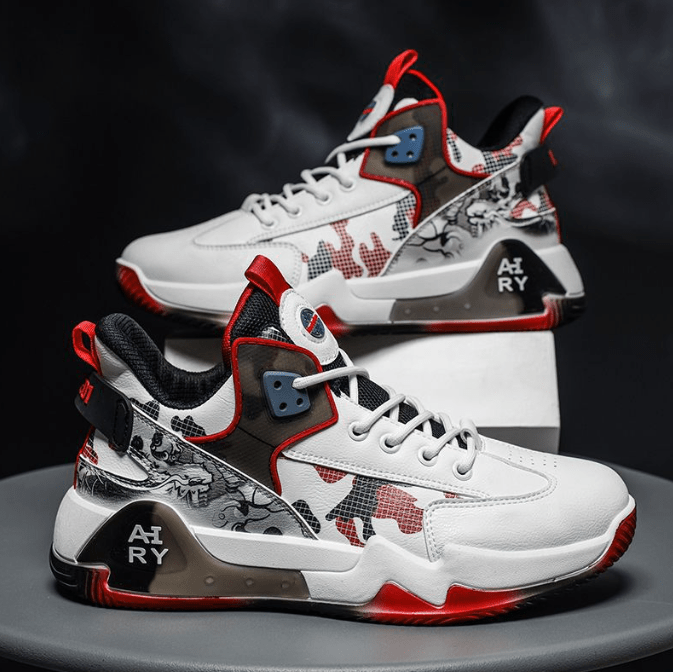 High top men shoes with breathable leather surface casual sports thick soles shoes trendy and versatile - Grayish blue - 39 - High top men shoes with breathable leather surface casual sports thick soles shoes trendy and versatile - Tatoo Tee