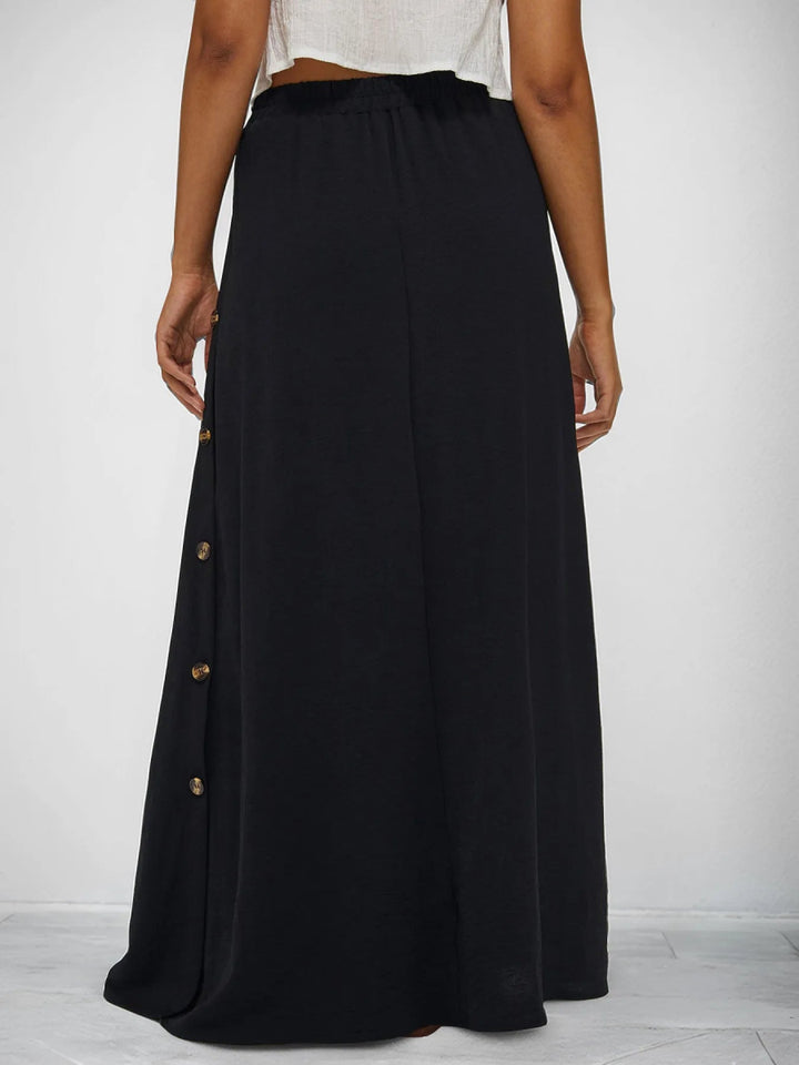 High Waist Maxi Skirt with Pockets - Black - S - c04a86fd14ef45fa88510a090be51298 - Max - Origin - Tatoo Tee