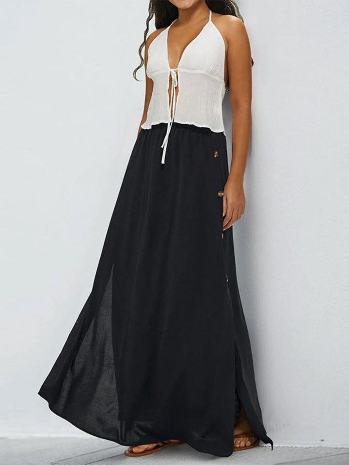 High Waist Maxi Skirt with Pockets - Black - S - 88a2c84111164122a5ea88d78d47abd9 - Max - Origin - Tatoo Tee